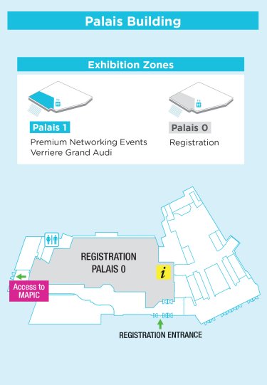 Map of the ground floor of Palais for MAPIC
